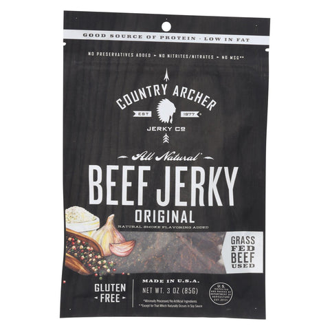 Country Archer Beef Jerky - Original - Case Of 12 - 3 Oz