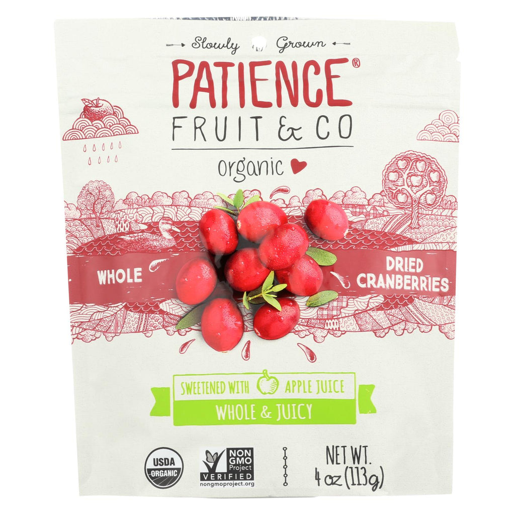 Patience Fruit And Co Whole Cranberries - Dried - Case Of 8 - 4 Oz