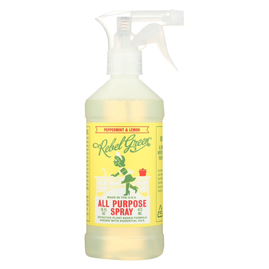 Rebel Green All Purpose Spray - Peppermint Lemon - Case Of 4 - 16 Fl Oz