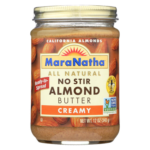 Maranatha Natural Foods Almond Butter - Creamy No Stir - Case Of 6 - 12 Oz