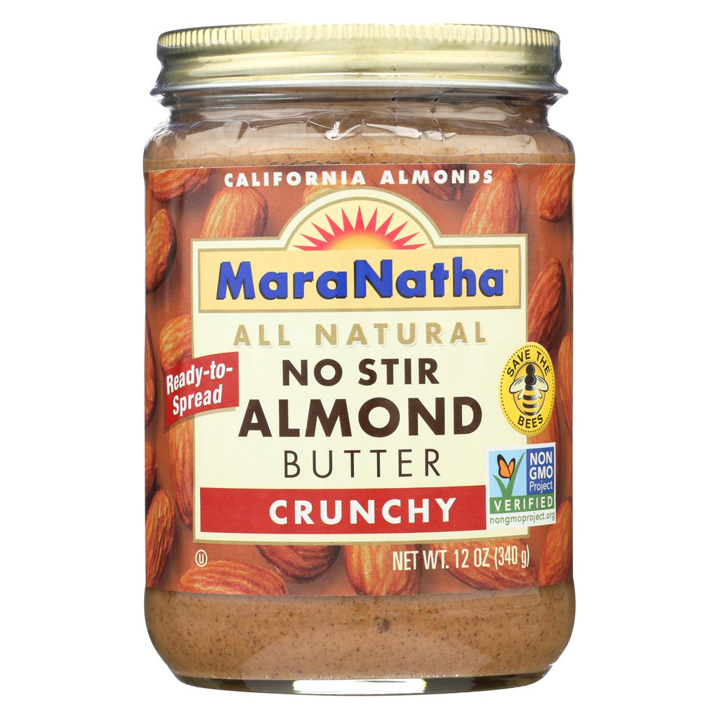 Maranatha Natural Foods Almond Butter - No Stir - Crunch - Case Of 6 - 12 Oz