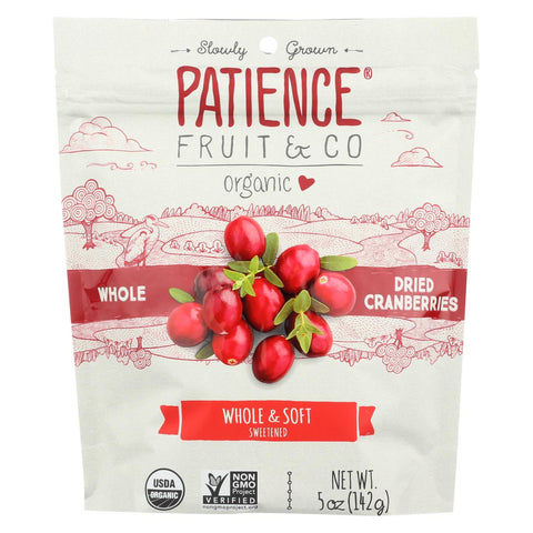 Patience Fruit And Co Dried Cranberry - Organic - Whole - Soft - Case Of 8 - 5 Oz