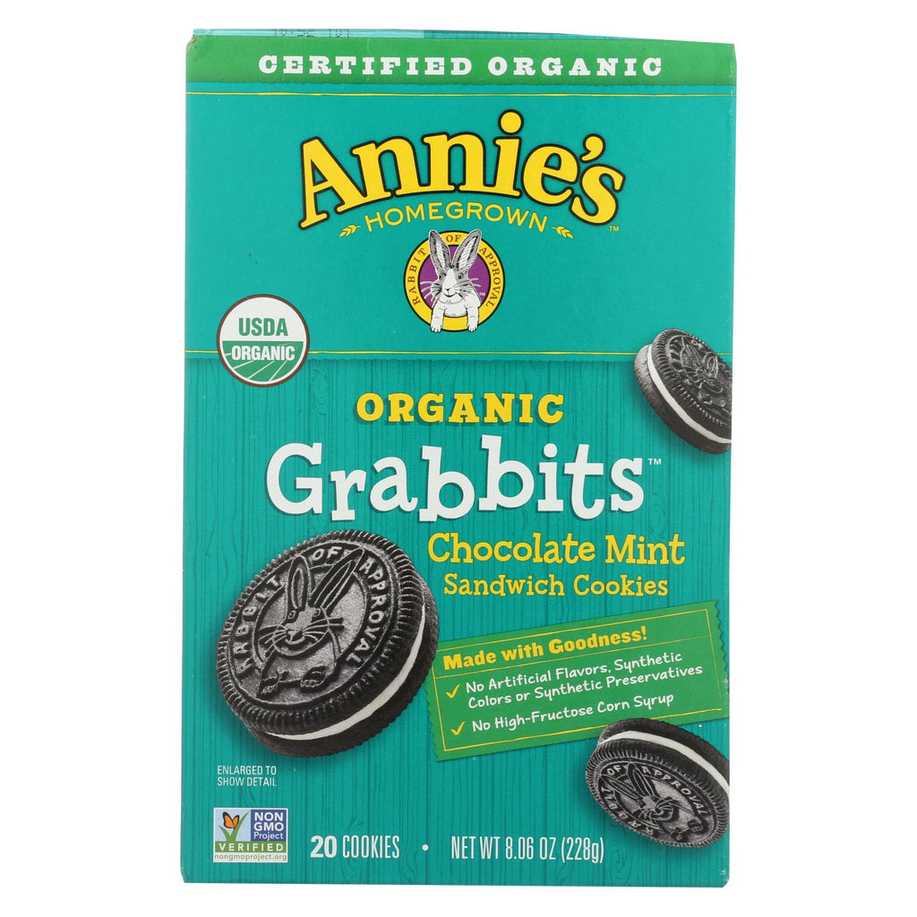 Annie's Homegrown Cookie Grabbits Chocolate Mint - Case Of 10 - 8.06 Oz