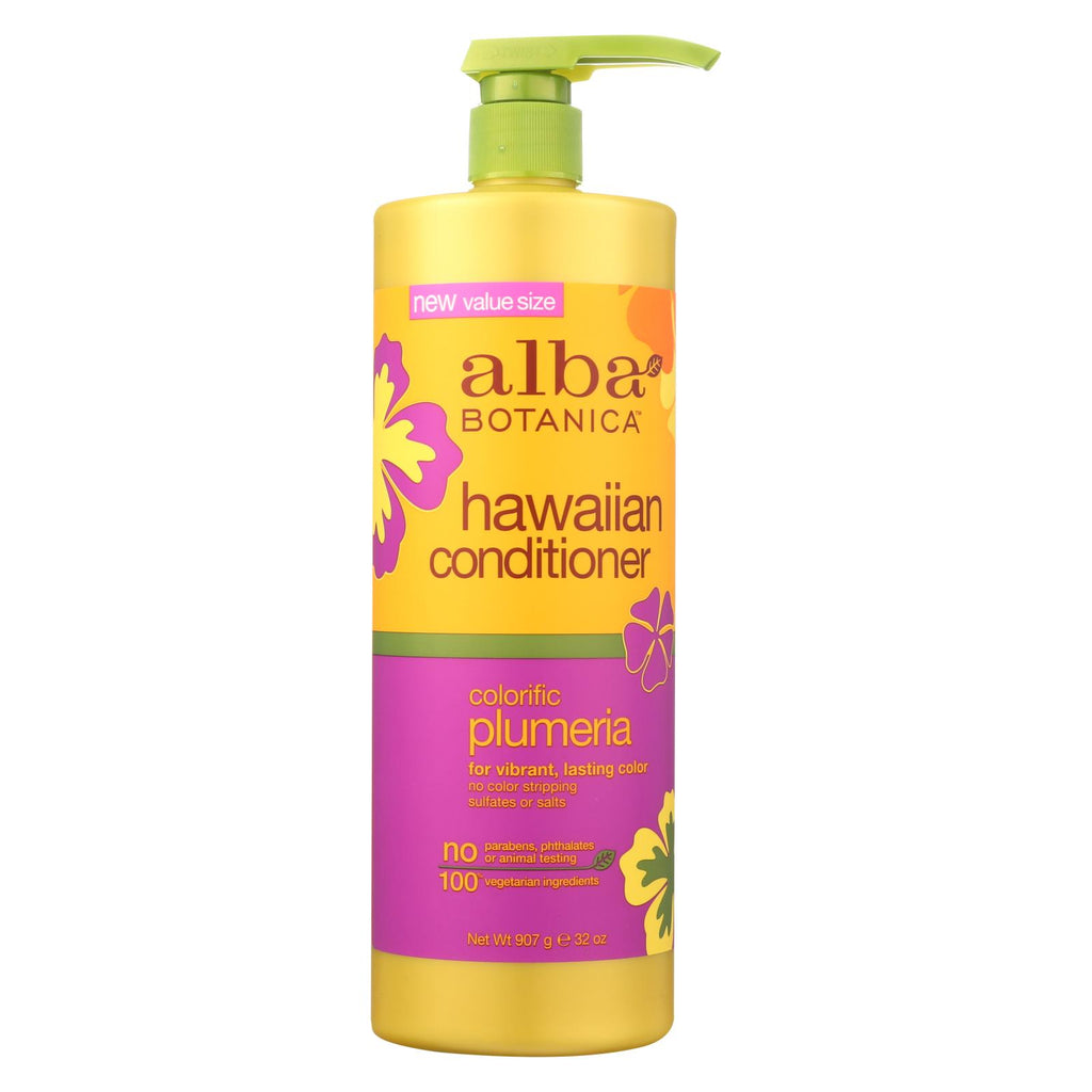 Alba Botanica - Hawaiian Hair Conditioner - Colorific Plumeria - 32 Oz