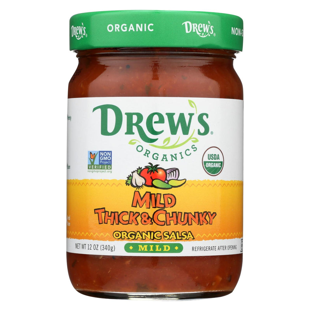 Drew's Organics Mild Thick And Chunky Salsa - 12 Oz. - Case Of 6