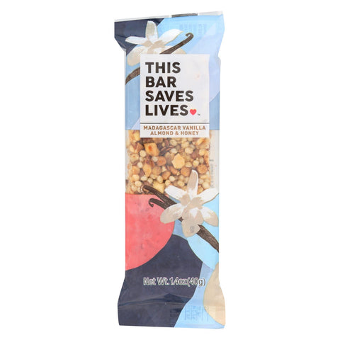 This Bar Saves Lives - Madagascar Vanilla Almond And Honey - Case Of 12 - 1.4 Oz.