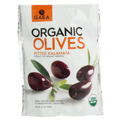 Gaea Organic Olive Snack - Kalamata - Case Of 8 - 2.3 Oz