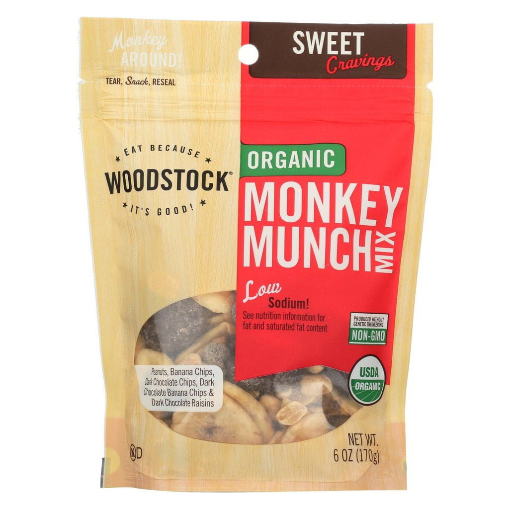 Woodstock Organic Monkey Munch Snack Mix - Case Of 8 - 6 Oz.