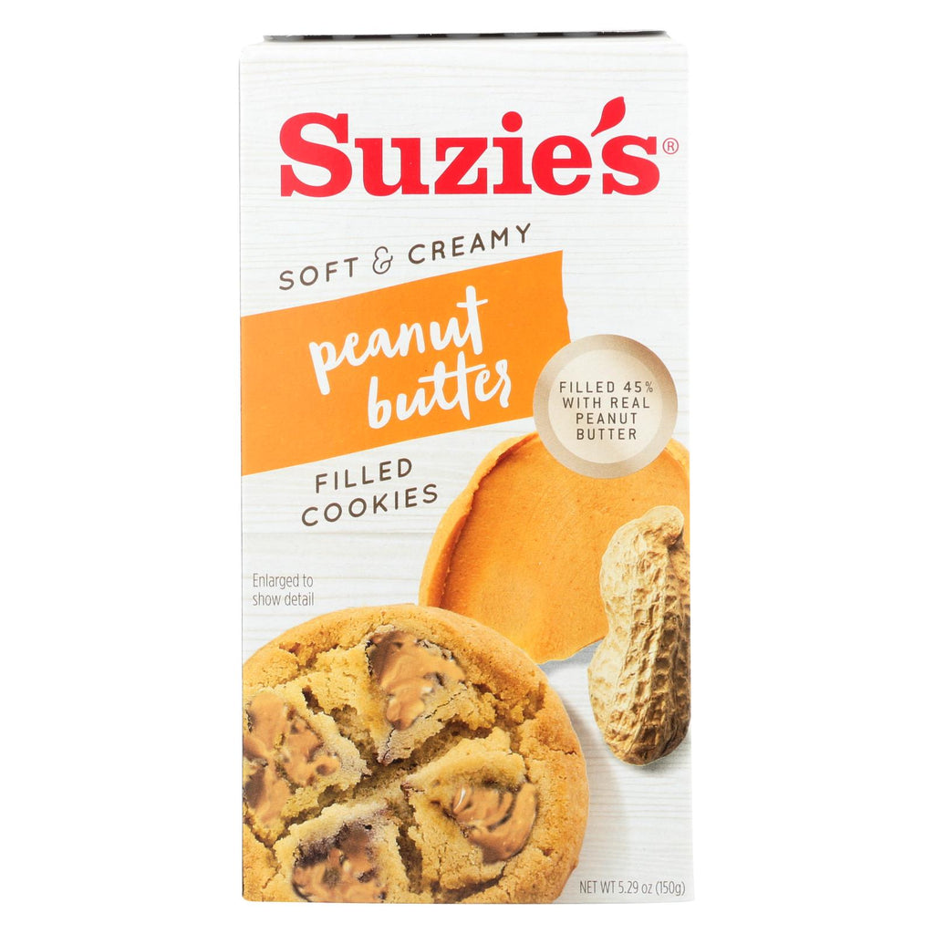 Suzie's Filled Cookies - Peanut Butter - Case Of 12 - 5.29 Oz