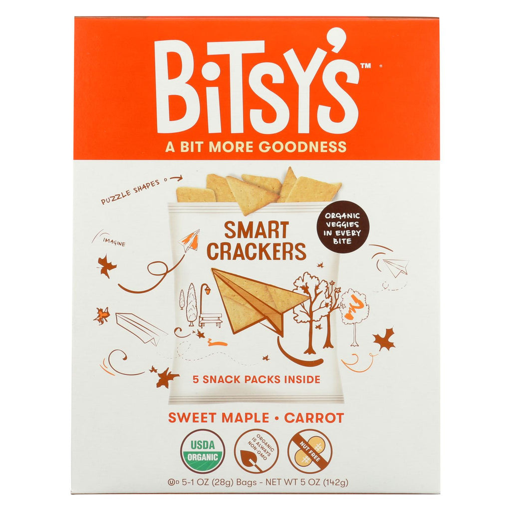 Bitsys Brainfood Crackers - Maple Carrot Crisp - Case Of 6 - 5-1 Oz.