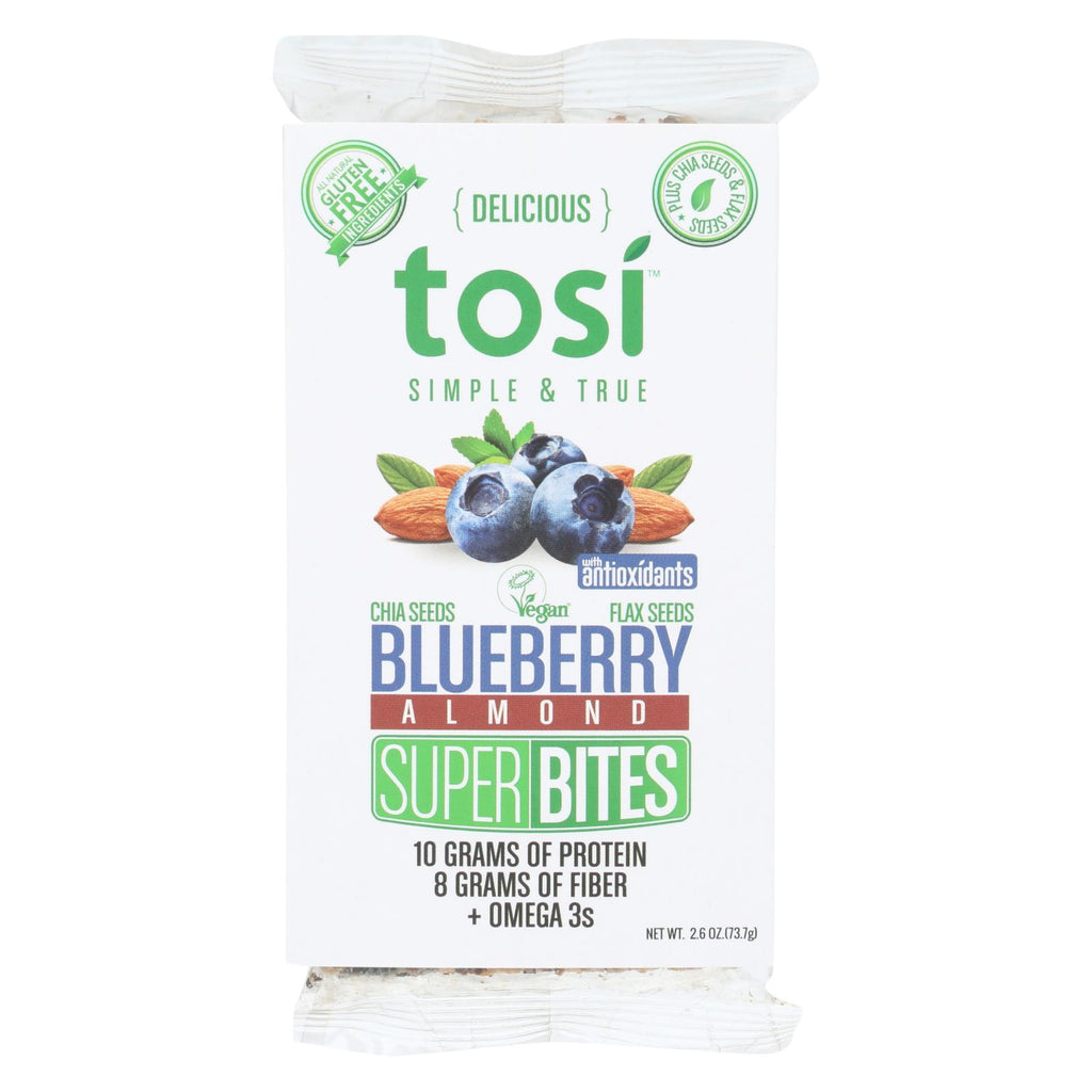 Tosi Health Superbites - Blueberry - Case Of 12 - 2.6 Oz.