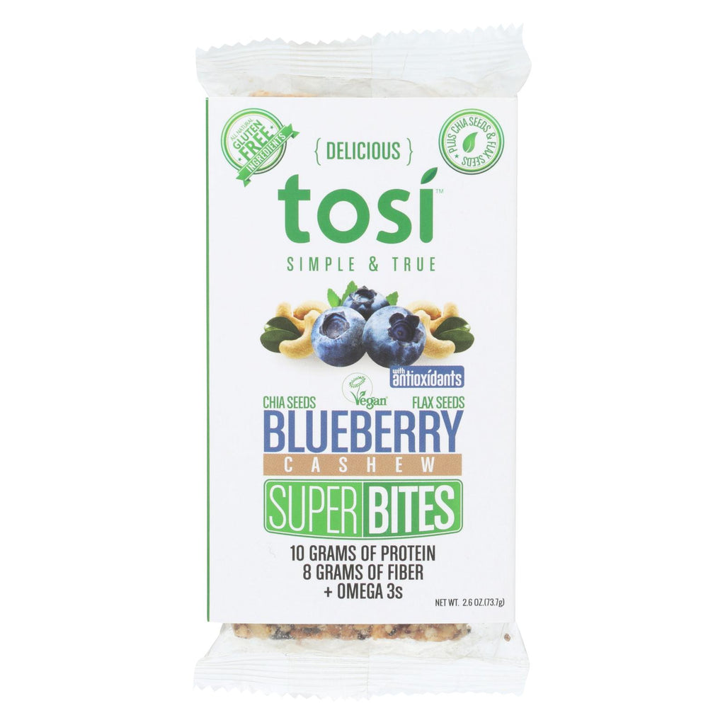 Tosi Health Superbites - Blueberry Cashew - Case Of 12 - 2.6 Oz.