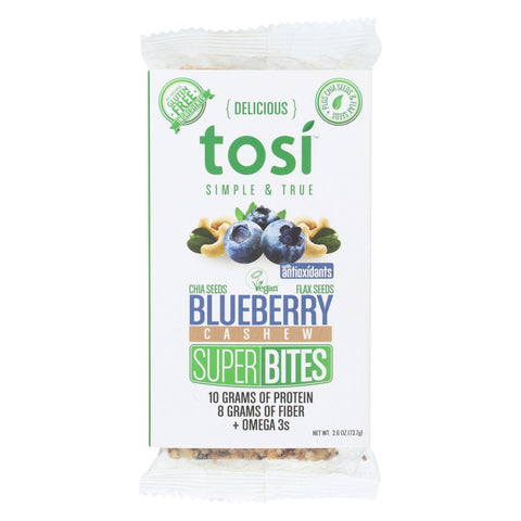 Tosi Health Superbites - Blueberry Cashew - Case Of 12 - 2.6 Oz.