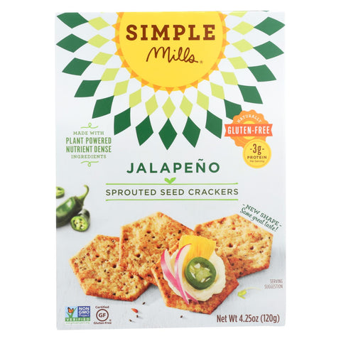 Simple Mills Sprouted Seed Crackers - Jalapeno - Case Of 6 - 4.25 Oz