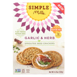 Simple Mills Sprouted Seed Crackers - Garlic & Herb - Case Of 6 - 4.25 Oz