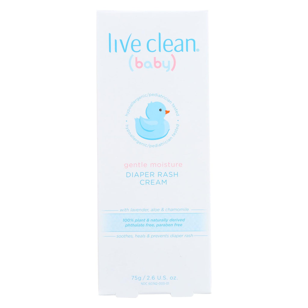 Live Clean Cream - Diaper Rash - Gentle - 2.6 Oz