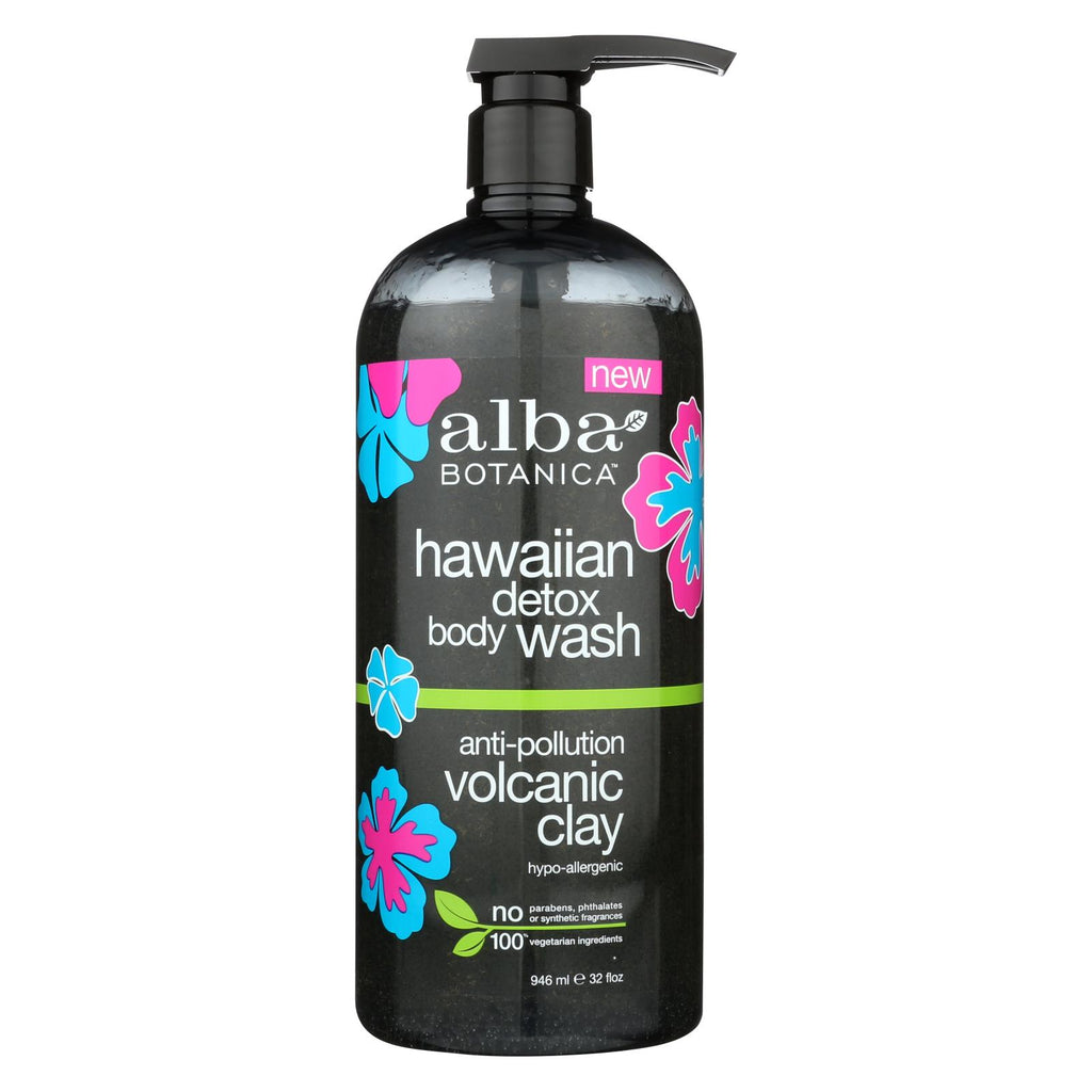 Alba Botanica - Hawaiian Detox Body Wash - Anti-pollution Volcanic Clay - 32 Fl Oz