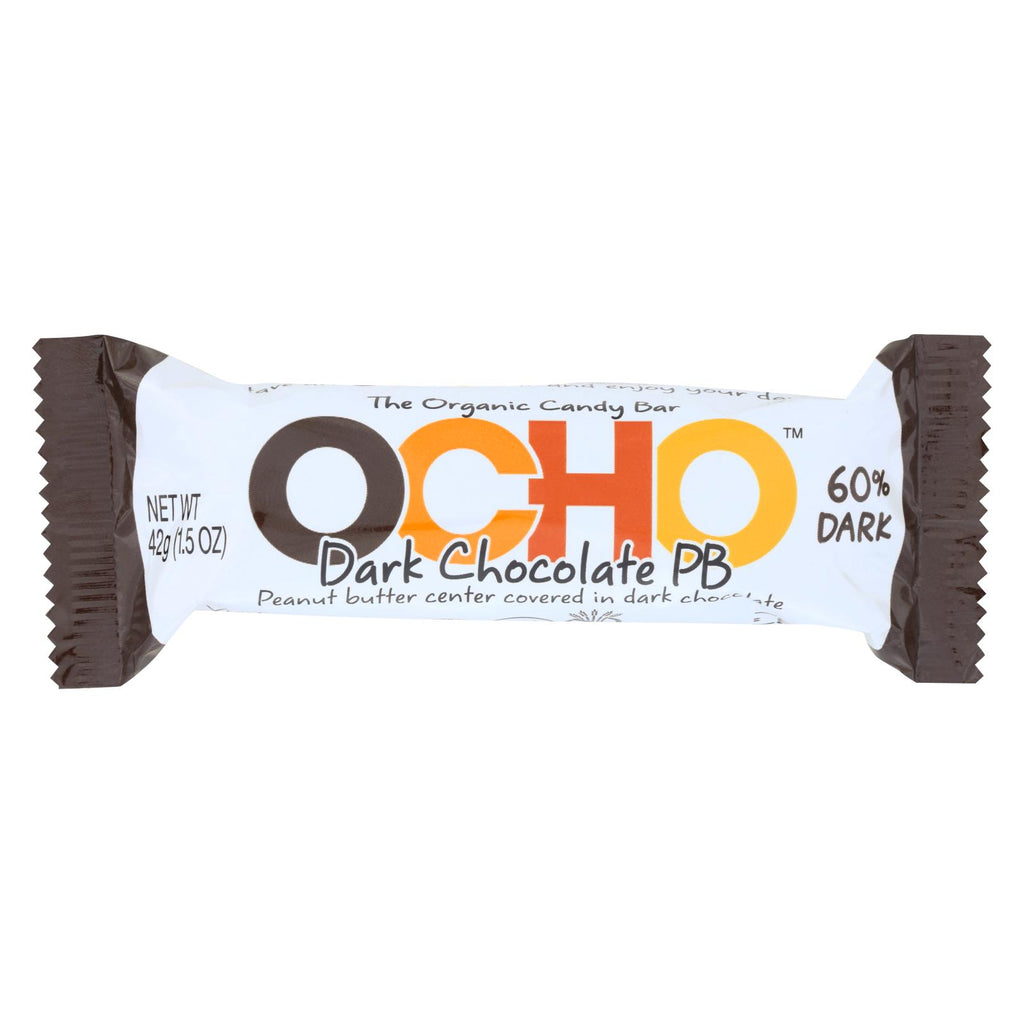 Ocho Candy - Organic Candy Bar - Dark Chocolate Peanut Butter - Cs Of 18 - 1.5 Oz.