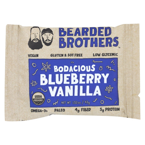 Bearded Brothers - Energy Bar - Bodacious Blueberry Vanilla - Case Of 12 - 1.52 Oz.