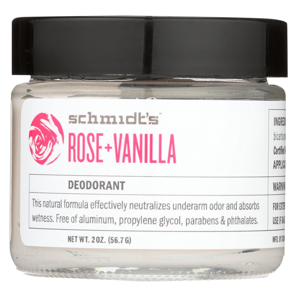 Schmidt's Deodorant Jar - Rose Vanilla - 2 Oz