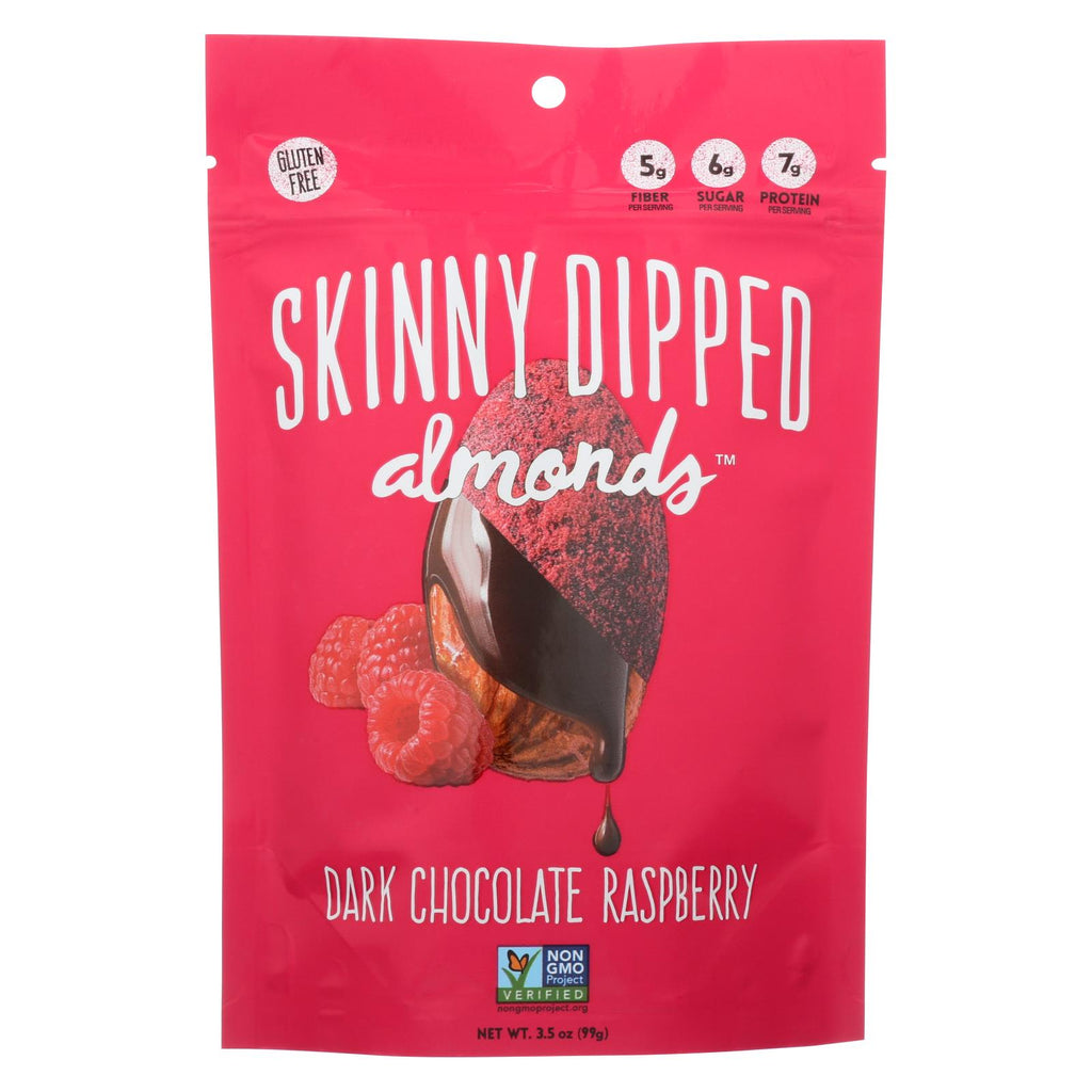 Skinny Dipped Almonds - Dark Chocolate Raspberry - Case Of 10 - 3.5 Oz