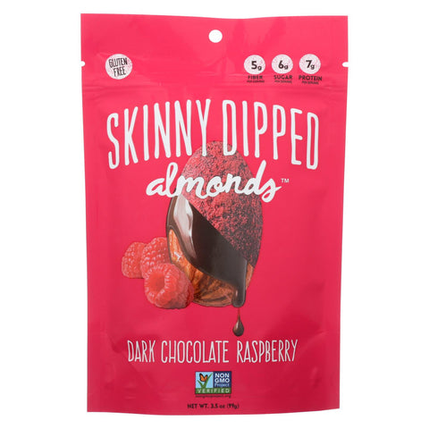 Skinny Dipped Almonds - Dark Chocolate Raspberry - Case Of 10 - 3.5 Oz