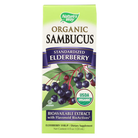 Nature's Way - Organic Sambucus - Elderberry Syrup - 4 Fl Oz