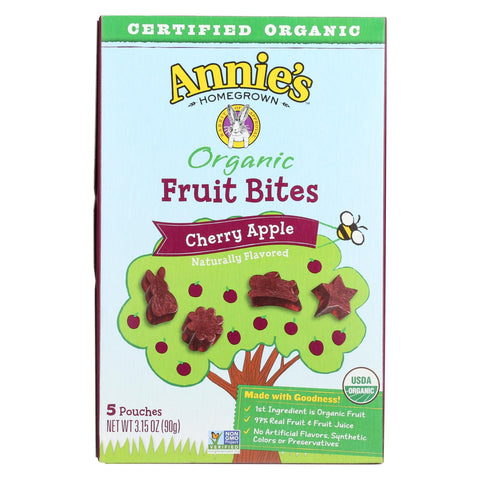 Annie's Homegrown Fruit Bites Cherry Apple - Case Of 10 - 3.15 Oz