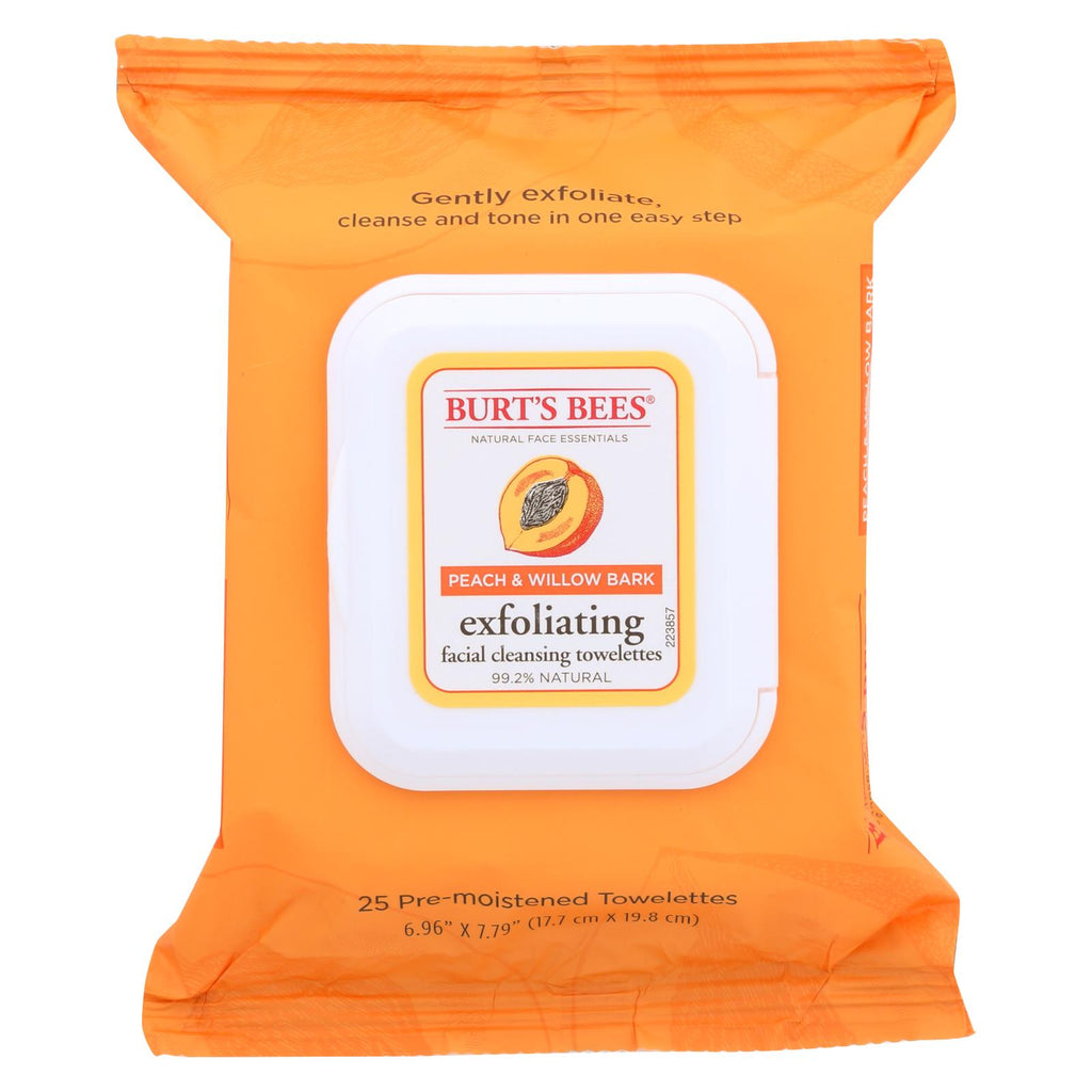 Burts Bees - Face Towelette - Peach And Willowbark - Case Of 4 - 1 Ea