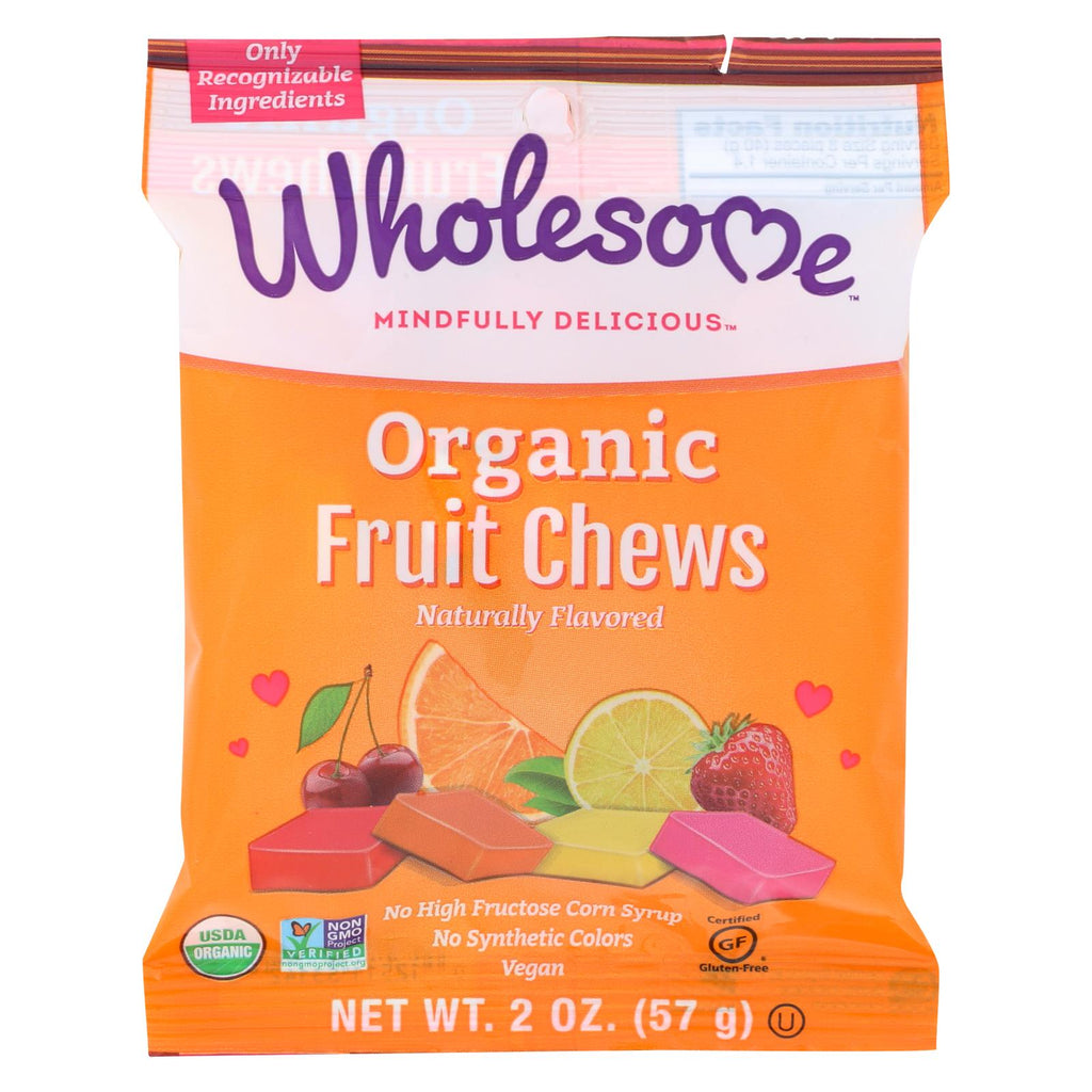 Wholesome! Organic Candy - Natural Flavor Fruit Chews - Case Of 12 - 2 Oz