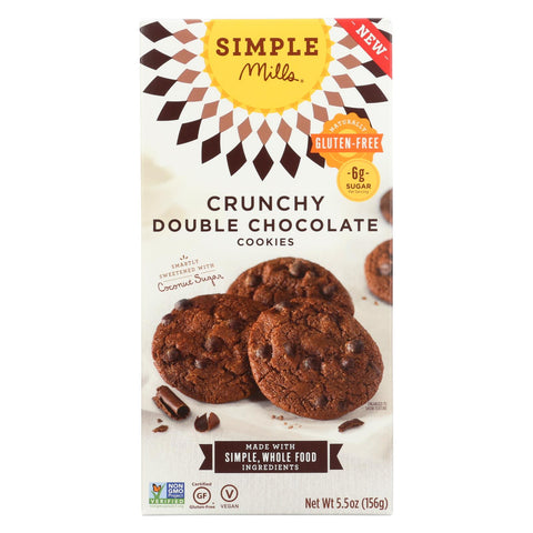 Simple Mills Cookies - Crunchy Double Chocolate - Case Of 6 - 5.5 Oz