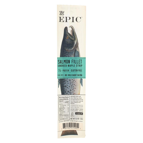 Epic - Salmon Strip - Smoked Maple Salmon Fillet - Case Of 20 - .8 Oz.