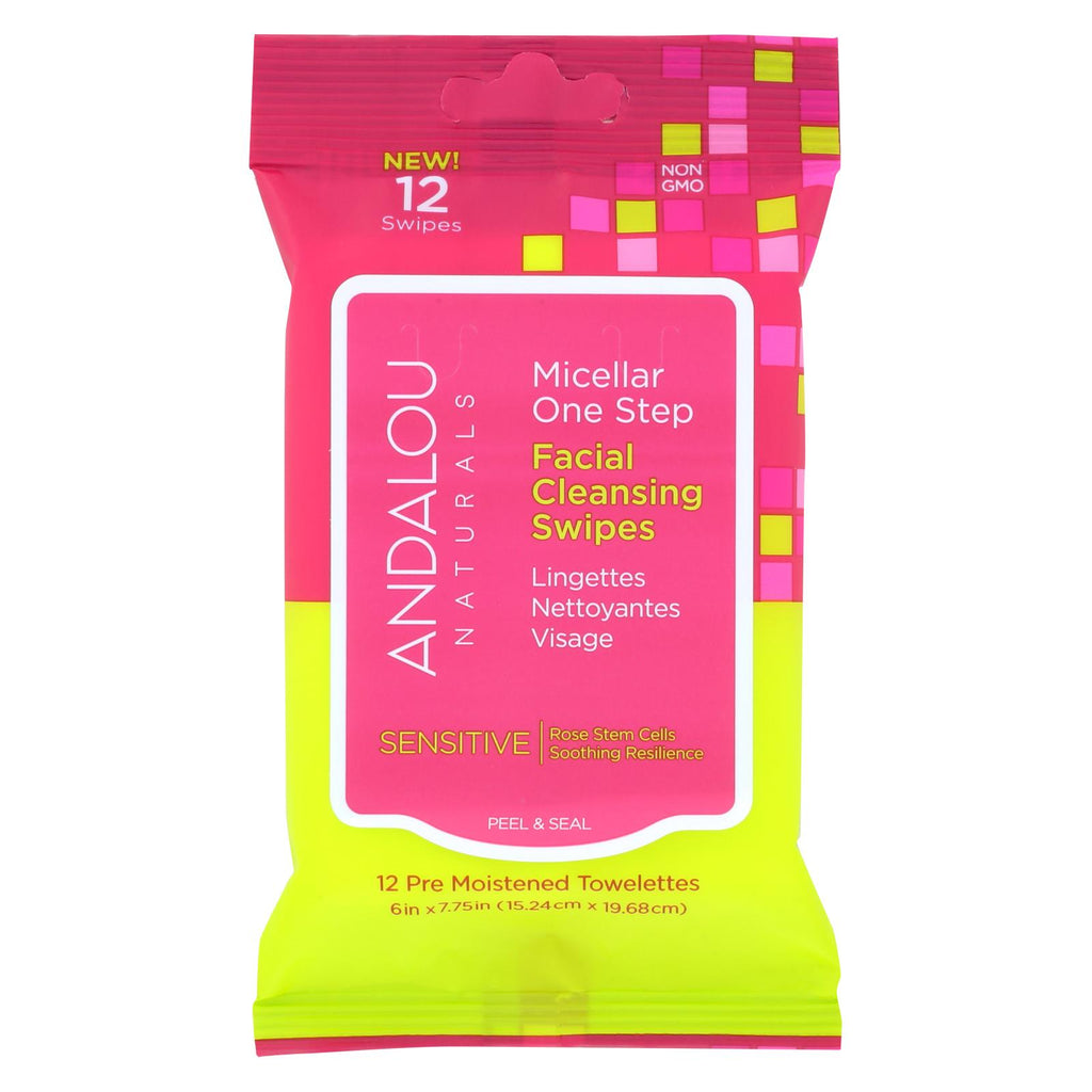 Andalou Naturals Swipes - Sensitive Micellar - Case Of 6 - 12 Count