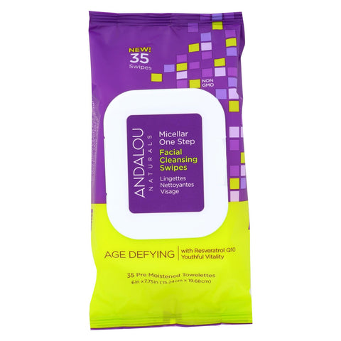 Andalou Naturals Swipes - Age Defying Micellar - Case Of 3 - 35 Count