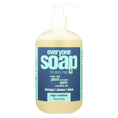 Everyone Soap - 3 In 1 - Men - Sage - Verbena - 16 Fl Oz