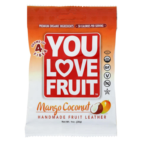 You Love Fruit - Organic Fruit Leather - Mango Coconut - Case Of 12 - 1 Oz.