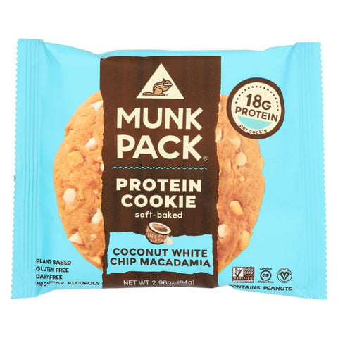 Munk Pack - Protein Cookie - Coconut White Chocolate Chip Macadamia - Case Of 6 - 2.96 Oz.