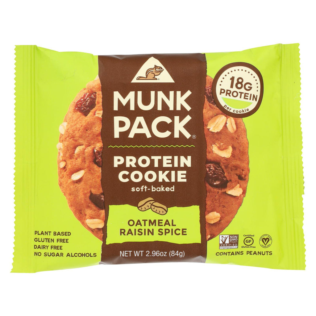 Munk Pack - Protein Cookie - Oatmeal Raisin Spice - Case Of 6 - 2.96 Oz.