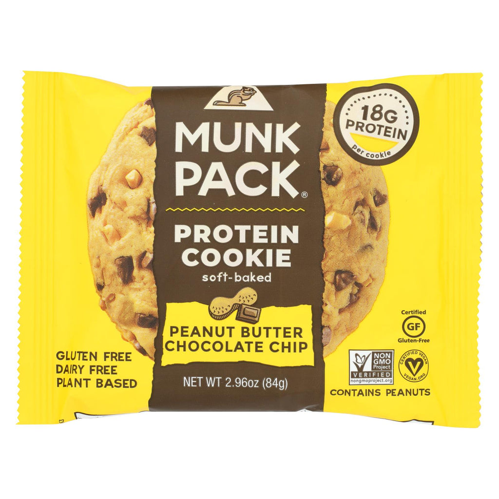 Munk Pack - Protein Cookie - Peanut Butter Chocolate Chip - Case Of 6 - 2.96 Oz.