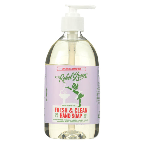 Rebel Green Hand Soap - Lavender - Case Of 4 - 16.9 Fl Oz