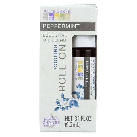 Aura Cacia - Roll On Essential Oil - Peppermint - Case Of 4 - .31 Fl Oz