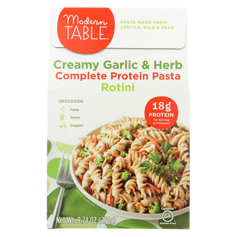 Modern Table Lentil Pasta - Meal Kit - Creamy Garlic - Case Of 6 - 9.74 Oz