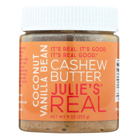 Julie's Real Cashew Butter - Coconut Vanilla Bean - Case Of 6 - 9 Oz.