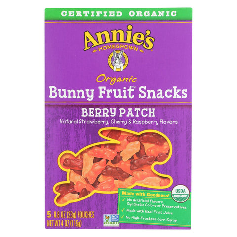 Annie's Homegrown Fruit Snack Berry Patch - Case Of 10 - 4 Oz