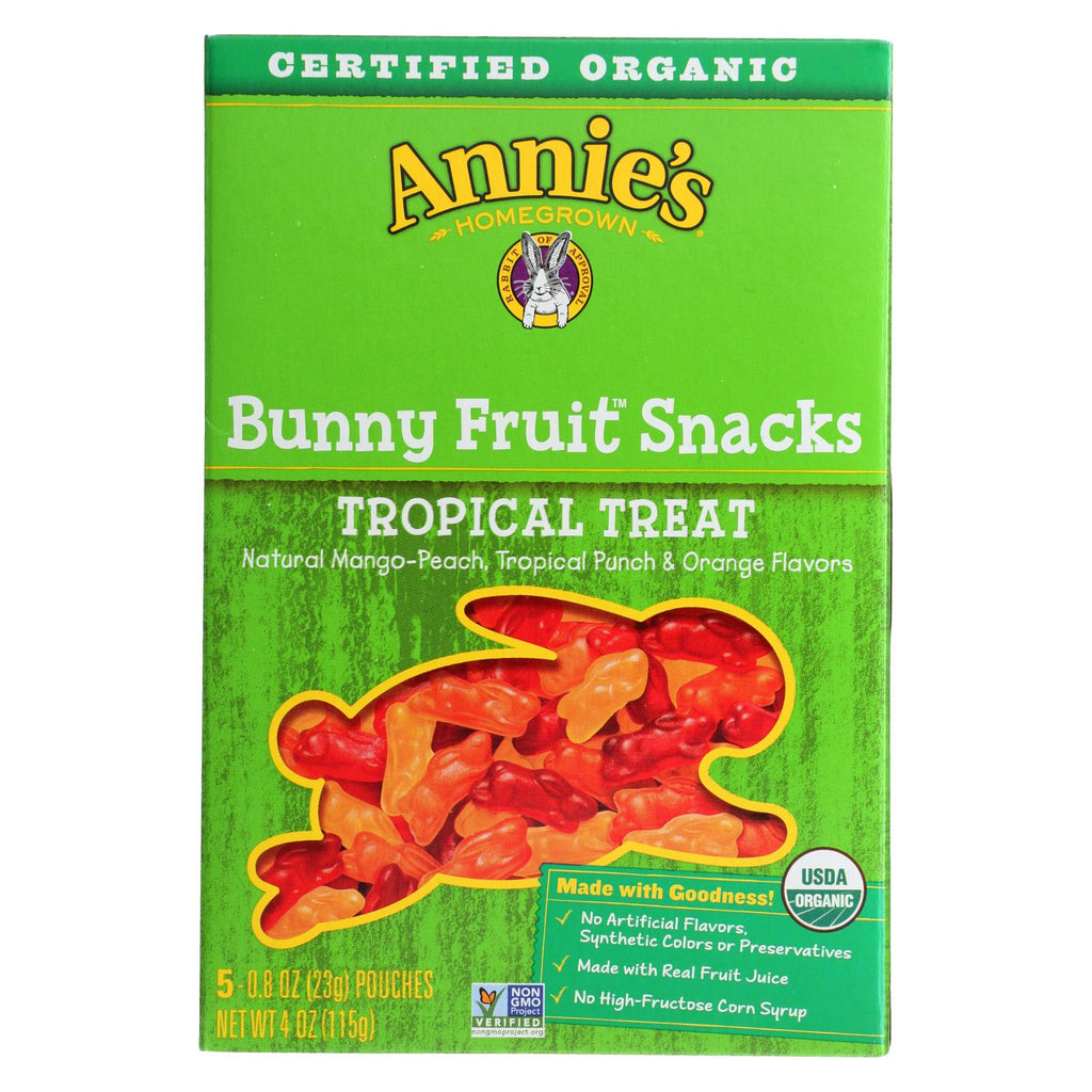 Annie's Homegrown Fruit Snack Tropical Treat - Case Of 10 - 4 Oz