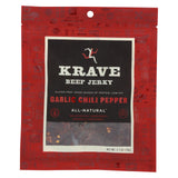 Krave Beef Jerky - Garlic Chili Pepper - Case Of 8 - 2.7 Oz