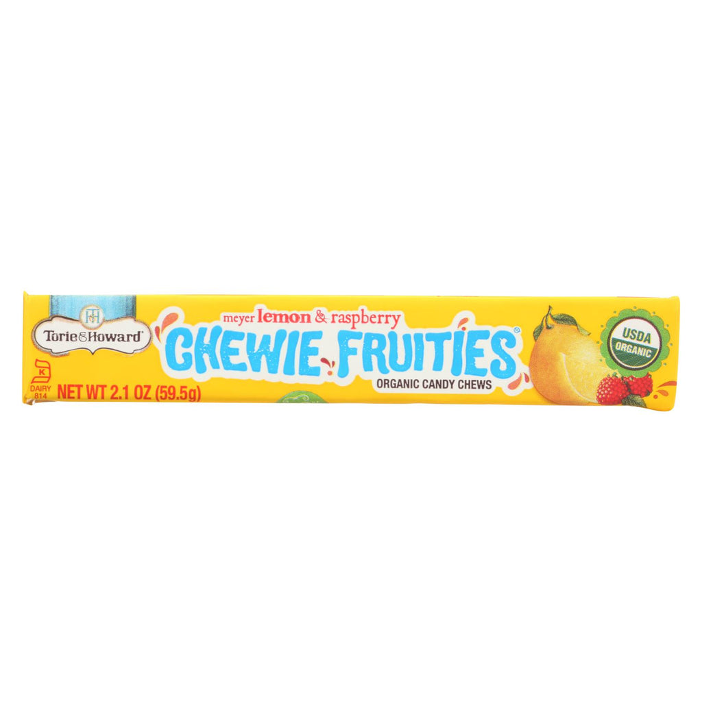 Torie And Howard - Chewy Fruities Organic Candy Chews - Lemon And Raspberry - Case Of 18 - 2.1 Oz.