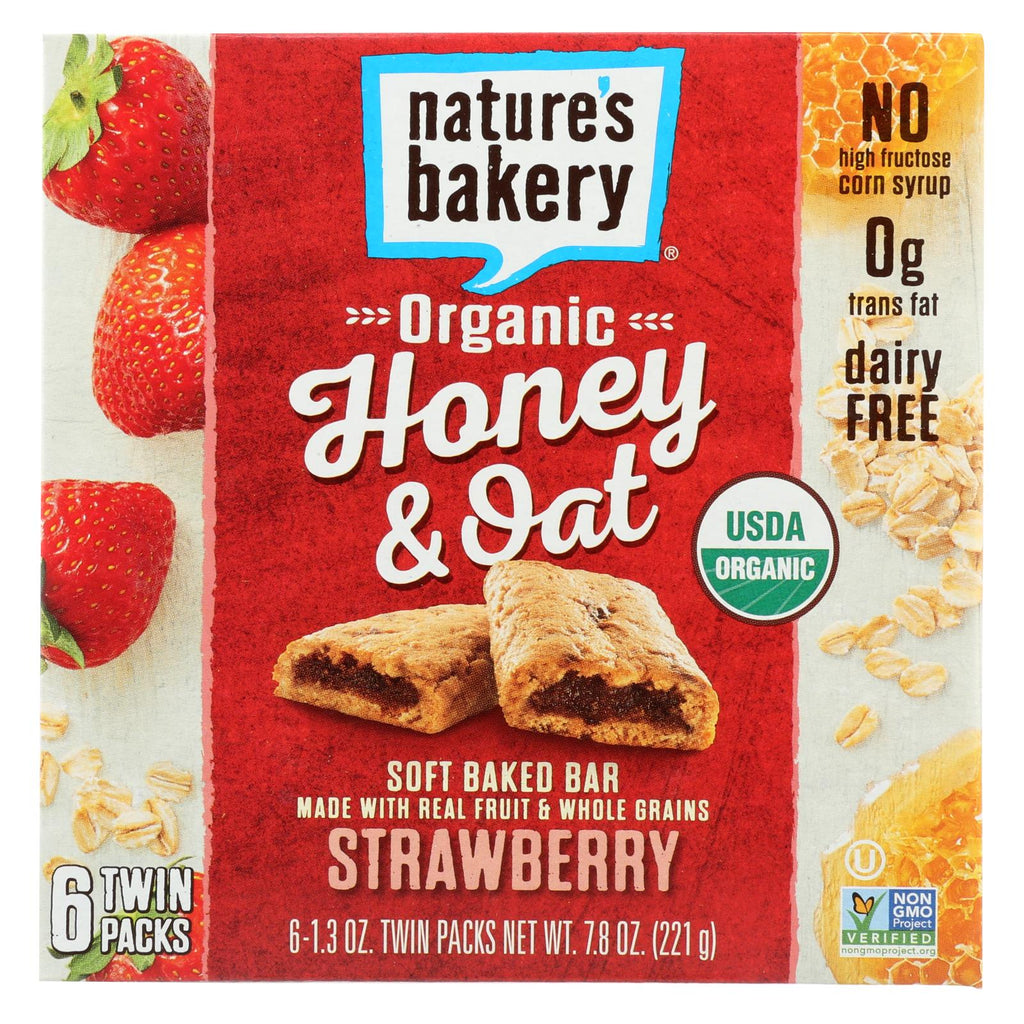 Nature's Bakery Organic Honey And Oat Bar - Strawberry - Case Of 6 - Pack Of 6 - 1.3 Oz.