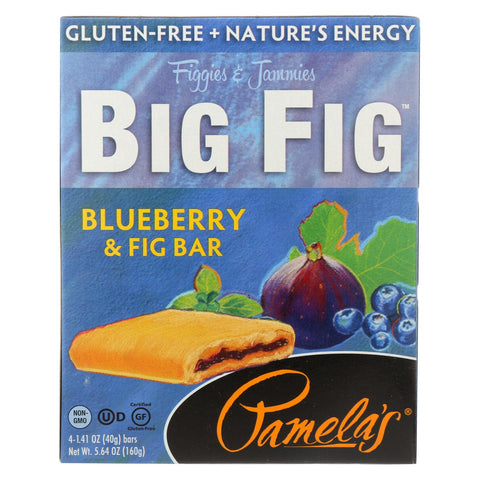 Pamela's Products - Gluten-free Big Fig Bar - Blueberry And Fig - Case Of 8 - 5.64 Oz.