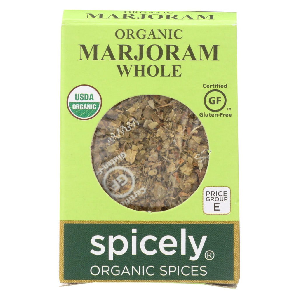 Spicely Organics - Organic Marjoram - Whole - Case Of 6 - 0.1 Oz.